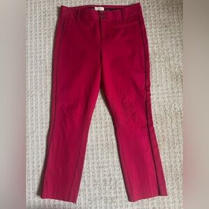 Anthropologie The Essential Slim Pants Burgundy Ankle Skinny Trousers Size 8